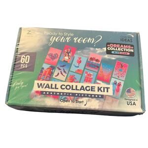 Wall Collage Kit Aesthetic Pictures 60 Piece Set Set 4x6 Pink & Blue Dreams Col.